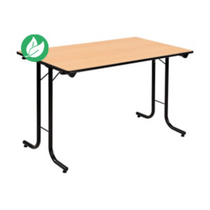 Table pliante modulaire Rectangle L. 120 x P. 70 cm  - Hêtre pieds Noir