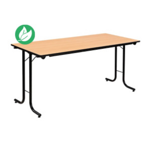 Table pliante modulaire Rectangle L. 160 x P. 70 cm  - Hêtre pieds Noir