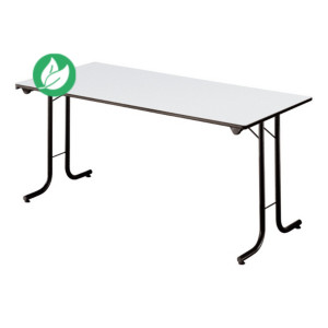 Table pliante modulaire Rectangle - L.160 x P.70 cm  - Plateau Gris - Pieds Noir Table pliante modulaire Rectangle - L.160 x P.70 cm  - Plateau Gris - Pieds Noir