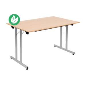 Table pliante multiples usages rectangle L. 120 x P. 80 cm  - Chêne pieds Aluminium