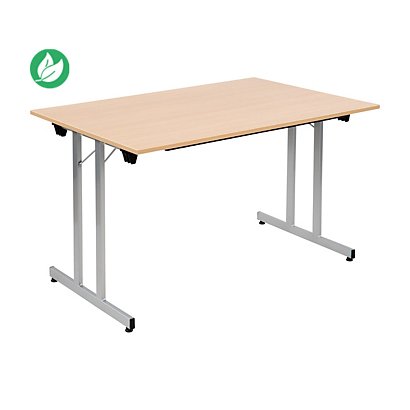 Table pliante multiples usages rectangle L. 120 x P. 80 cm  - Chêne pieds Aluminium