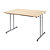 Table pliante multiples usages rectangle L. 120 x P. 80 cm - Plateau Erable - pieds Aluminium - 1