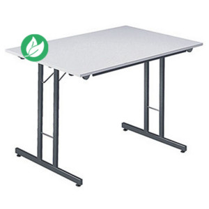 Table pliante multiples usages rectangle L. 120 x P. 80 cm - Plateau Gris - pieds Gris Table pliante multiples usages rectangle L. 120 x P. 80 cm - Plateau Gris - pieds Gris