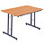 Table pliante multiples usages rectangle L. 120 x P. 80 cm - Plateau Hêtre - pieds Noir - 2