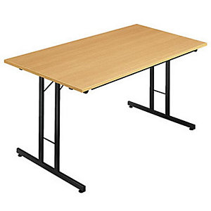 Table pliante multiples usages rectangle L. 120 x P. 80 cm - Plateau Hêtre - pieds Noir