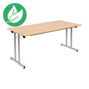 Table pliante multiples usages rectangle L. 160 x P. 80 cm  - Chêne pieds Aluminium