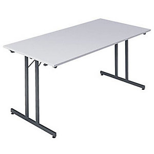 Table pliante multiples usages rectangle L. 160 x P. 80 cm - Plateau Gris - pieds Gris