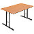 Table pliante multiples usages rectangle L. 160 x P. 80 cm - Plateau Hêtre - pieds Noir - 3