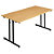Table pliante multiples usages rectangle L. 160 x P. 80 cm - Plateau Hêtre - pieds Noir - 1