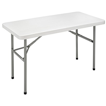 Table pliante polyéthylène rectangle 122 x 61 cm - Plateau Gris - Pieds Gris