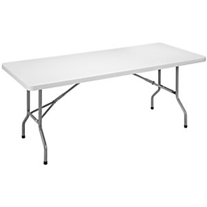 Table pliante polyéthylène rectangle 182 x 76 cm - Plateau gris - Pieds gris