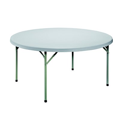 Table pliante polyéthylène ronde diamètre 150 cm - Plateau gris - Pieds gris