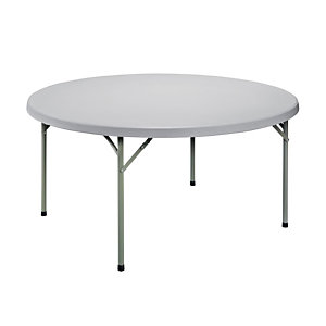 Table pliante polyéthylène ronde diamètre 150 cm - Plateau gris - Pieds gris