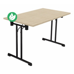 Table pliante polyvalente rectangle L. 120 x P. 70 cm - Plateau Chêne de fil - pieds Noir Table pliante polyvalente rectangle L. 120 x P. 70 cm - Plateau Chêne de fil - pieds Noir