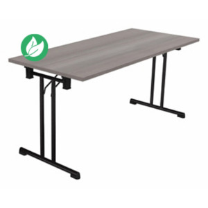 Table pliante polyvalente rectangle L. 160 x P. 70 cm - Plateau Cèdre - pieds Noir