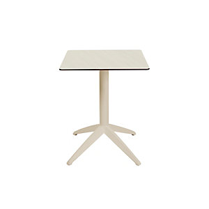 Table pliante Quatro à plateau basculant carrée 70 x 70 cm, en polypropylène usage extérieur - Blanc