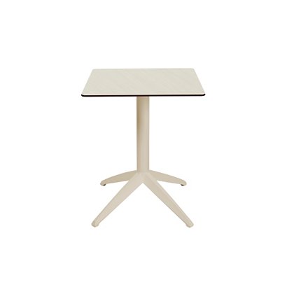 Table pliante Quatro à plateau basculant carrée 70 x 70 cm, en polypropylène usage extérieur - Blanc - 1