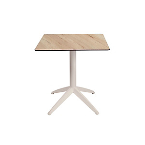 Table pliante Quatro à plateau basculant carrée 70 x 70 cm, en polypropylène usage extérieur - Chêne Table pliante Quatro à plateau basculant carrée 70 x 70 cm, en polypropylène usage extérieur - Chêne