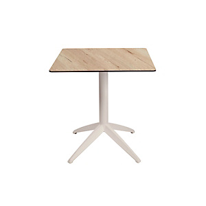 Table pliante Quatro à plateau basculant carrée 70 x 70 cm, en polypropylène usage extérieur - Chêne