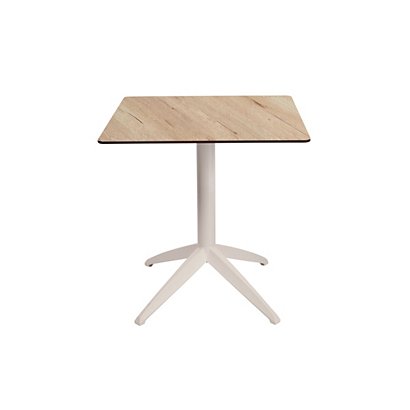 Table pliante Quatro à plateau basculant carrée 70 x 70 cm, en polypropylène usage extérieur - Chêne - 1