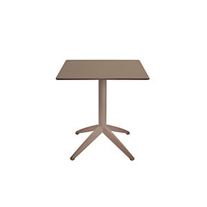 Table pliante Quatro à plateau basculant carrée 70 x 70 cm en polypropylène usage extérieur - Taupe