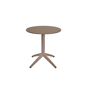 Table pliante Quatro à plateau basculant rond 70 cm en polypropylène usage extérieur - Taupe Table pliante Quatro à plateau basculant rond 70 cm en polypropylène usage extérieur - Taupe