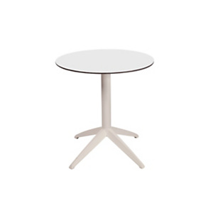 Table pliante Quatro à plateau basculant ronde Ø 70 cm, en polypropylène usage extérieur - Blanc Table pliante Quatro à plateau basculant ronde Ø 70 cm, en polypropylène usage extérieur - Blanc