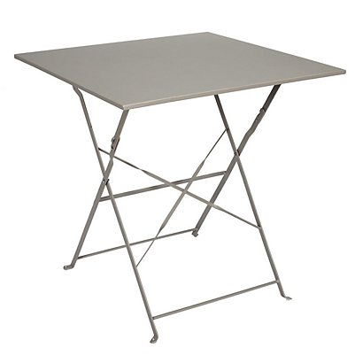 Table pliante métal Sicile carrée 70 cm Usage extérieur - Taupe - 1