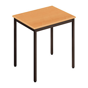 Table Polyvalente Rectangle - L. 70 x P. 60 cm - Plateau Hêtre - pieds Noir