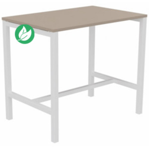 Table de réunion coworking Burocolor - L.120 x P.80 cm - Plateau Argile - Pieds Blanc Table de réunion coworking Burocolor - L.120 x P.80 cm - Plateau Argile - Pieds Blanc