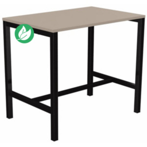 Table de réunion coworking Burocolor - L.120 x P.80 cm - Plateau Argile - Pieds Noir Table de réunion coworking Burocolor - L.120 x P.80 cm - Plateau Argile - Pieds Noir