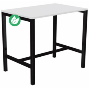 Table de réunion coworking Burocolor - L.120 x P.80 cm - Plateau Blanc - Pieds Noir Table de réunion coworking Burocolor - L.120 x P.80 cm - Plateau Blanc - Pieds Noir