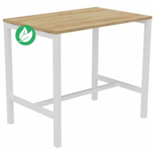 Table de réunion coworking Burocolor - L.120 x P.80 cm - Plateau Chêne Nebraska - Pieds Blanc Table de réunion coworking Burocolor - L.120 x P.80 cm - Plateau Chêne Nebraska - Pieds Blanc