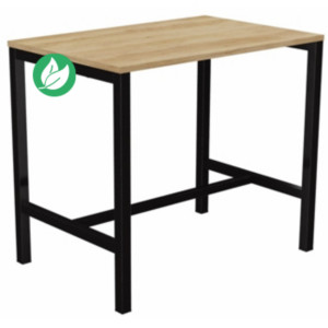 Table de réunion coworking Burocolor - L.120 x P.80 cm - Plateau Chêne Nebraska - Pieds Noir Table de réunion coworking Burocolor - L.120 x P.80 cm - Plateau Chêne Nebraska - Pieds Noir