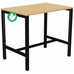 Table de réunion coworking Burocolor - L.120 x P.80 cm - Plateau Hêtre - Pieds Noir Table de réunion coworking Burocolor - L.120 x P.80 cm - Plateau Hêtre - Pieds Noir