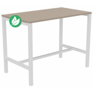 Table de réunion coworking Burocolor - L.140 x P.80 cm - Plateau Argile - Pieds Blanc Table de réunion coworking Burocolor - L.140 x P.80 cm - Plateau Argile - Pieds Blanc