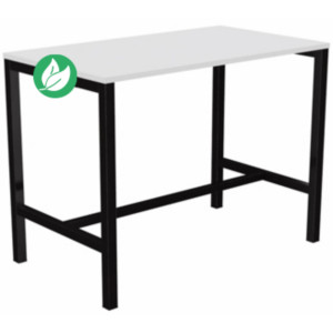 Table de réunion coworking Burocolor - L.140 x P.80 cm - Plateau Blanc - Pieds Noir Table de réunion coworking Burocolor - L.140 x P.80 cm - Plateau Blanc - Pieds Noir