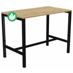 Table de réunion coworking Burocolor - L.140 x P.80 cm - Plateau Chêne Nebraska - Pieds Noir Table de réunion coworking Burocolor - L.140 x P.80 cm - Plateau Chêne Nebraska - Pieds Noir