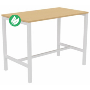 Table de réunion coworking Burocolor - L.140 x P.80 cm - Plateau Hêtre - Pieds Blanc Table de réunion coworking Burocolor - L.140 x P.80 cm - Plateau Hêtre - Pieds Blanc