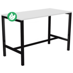 Table de réunion coworking Burocolor - L.160 x P.80 cm - Plateau Blanc - Pieds Noir Table de réunion coworking Burocolor - L.160 x P.80 cm - Plateau Blanc - Pieds Noir