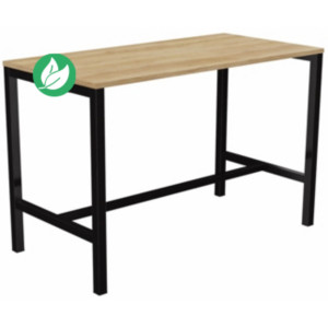 Table de réunion coworking Burocolor - L.160 x P.80 cm - Plateau Chêne Nebraska - Pieds Noir Table de réunion coworking Burocolor - L.160 x P.80 cm - Plateau Chêne Nebraska - Pieds Noir