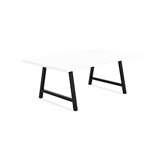 Table de réunion coworking Cohésion L.200 Blanc, piétement noir