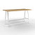 Table de réunion coworking Cohésion L.200 x l.100 cm avec électrification - Chêne Nebraska pieds arche métal Blanc - 6