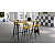Table de réunion coworking Cohésion L.200 x l.100 cm avec électrification - Chêne Nebraska pieds arche métal Noir - 5
