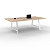 Table de réunion coworking Cohésion L.240 x l.120 cm avec électrification - Chêne pieds arche métal Blanc - 1