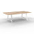 Table de réunion coworking Cohésion L.240 x l.120 cm avec électrification - Chêne pieds arche métal Blanc - 6