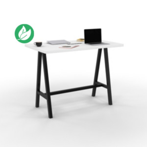Table de réunion coworking Cohésion H.107 x L.140 x P.80 cm avec électrification - Plateau Blanc - Pieds Noir Table de réunion coworking Cohésion H.107 x L.140 x P.80 cm avec électrification - Plateau Blanc - Pieds Noir