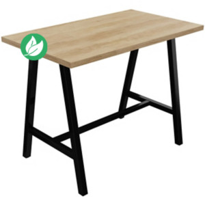 Table de réunion coworking Cohésion H.107 x L.140 x P.80 cm - Plateau Chêne Nebraska - Pieds Noir Table de réunion coworking Cohésion H.107 x L.140 x P.80 cm - Plateau Chêne Nebraska - Pieds Noir