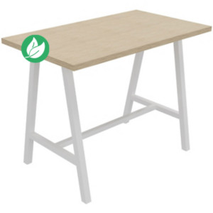 Table de réunion coworking Cohésion H.107 x L.140 x P.80 cm - Plateau Chêne - Pieds Blanc Table de réunion coworking Cohésion H.107 x L.140 x P.80 cm - Plateau Chêne - Pieds Blanc