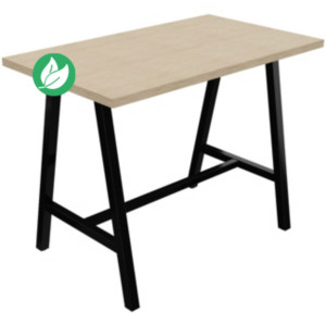 Table de réunion coworking Cohésion H.107 x L.140 x P.80 cm - Plateau Chêne - Pieds Noir Table de réunion coworking Cohésion H.107 x L.140 x P.80 cm - Plateau Chêne - Pieds Noir
